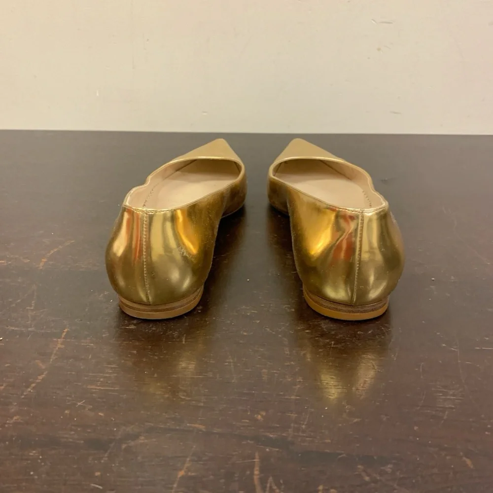 Oscar de La Renta gold flat shoe - Picture 4 of 7